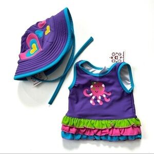 NWT Hanna Andersson Baby Swim Sun Tankini Top w/Hat